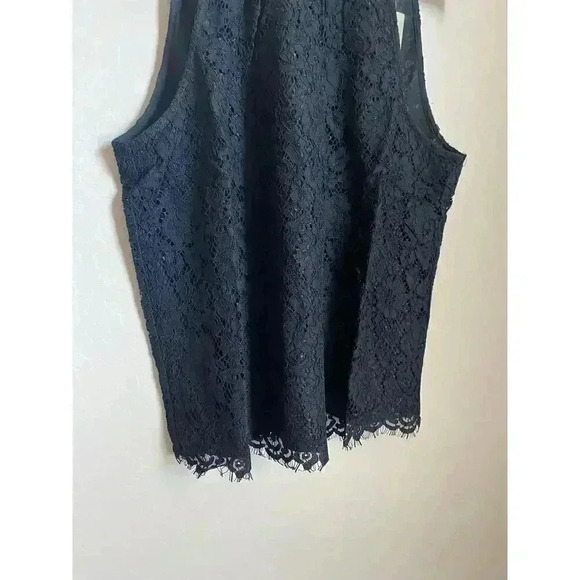 J. Crew Tie-neck‎ Top in Lace Black Size Medium - Picture 7 of 16